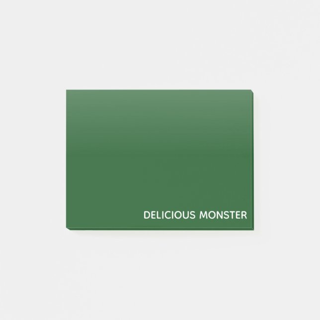 Delicious Monster green colour name Post-it Notes (Front)