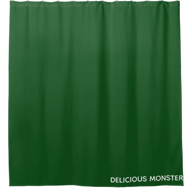 Delicious Monster green colour name Shower Curtain (Front)