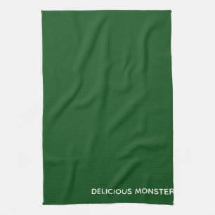 Delicious Monster green colour name Tea Towel