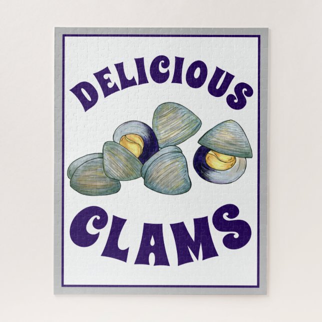 Delicious New England RI Steamed Clams Clambake Jigsaw Puzzle (Vertical)