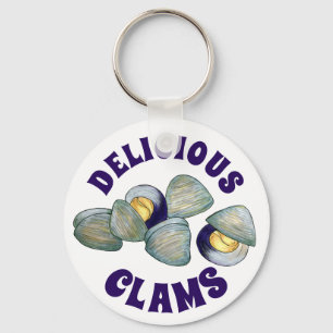 Delicious New England RI Steamed Clams Clambake Key Ring
