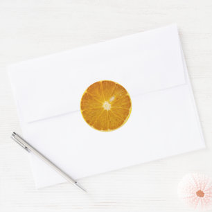 DELICIOUS ORANGE SLICE CLASSIC ROUND STICKER