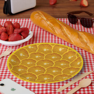 DELICIOUS ORANGE SLICE PAPER PLATE