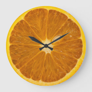 DELICIOUS ORANGE SLICE ROUND CLOCK