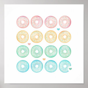 Delicious Pastel Doughnuts Poster