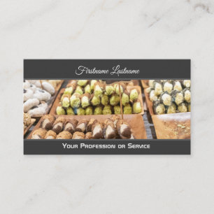 Delicious pastry shop confectionery and cookies business card