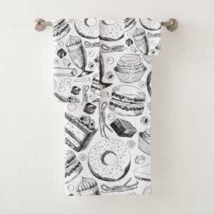 Delicious pattern bath towel set