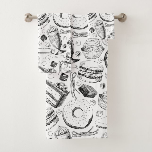 Delicious pattern bath towel set (Insitu)