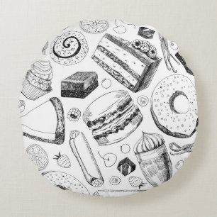 Delicious pattern round cushion