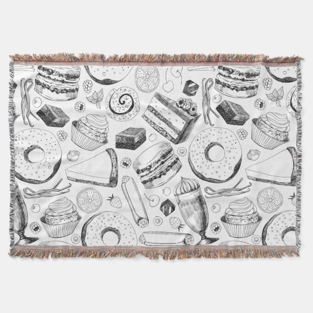Delicious pattern throw blanket (Front)