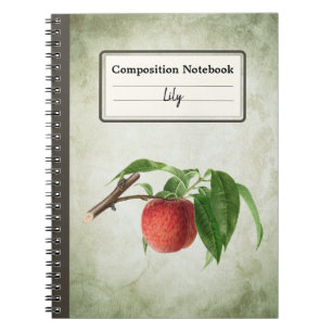 Delicious Peach in a Branch Personalised Comp Notebook