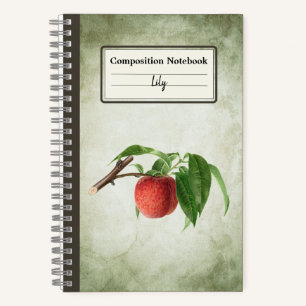 Delicious Peach in a Branch Personalised Comp Notebook