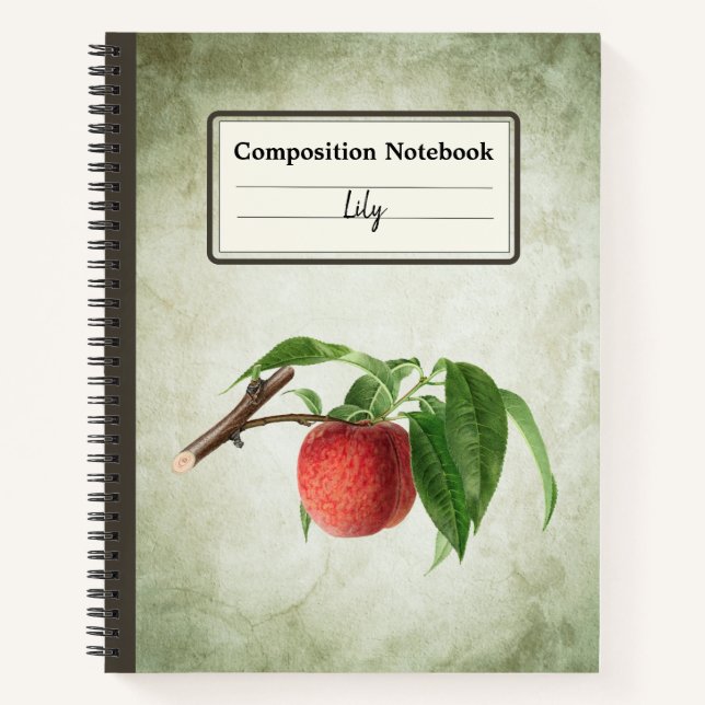 Delicious Peach in a Branch Personalised Comp Notebook (Front)