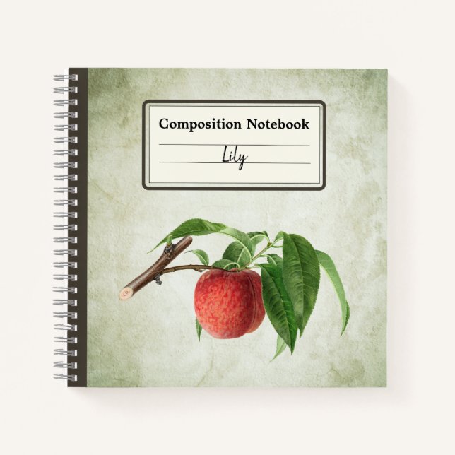 Delicious Peach in a Branch Personalised Comp Notebook (Front)