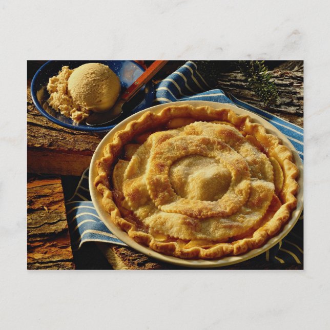 Delicious Peach pie, vanilla ice cream Postcard (Front)