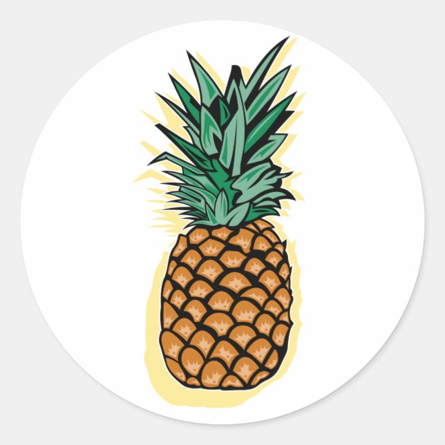 Delicious Pineapple Classic Round Sticker (Front)