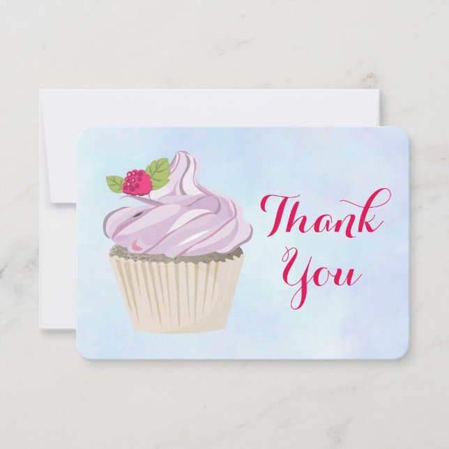 Delicious Pink Cupcake Berry on Top Thank You (Front)