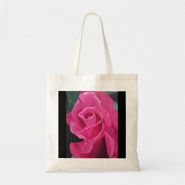 Delicious Pink Rose Tote Bag (Front)