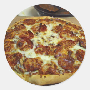 Delicious Pizza Classic Round Sticker