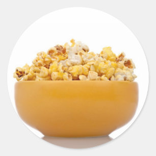 Delicious popcorn classic round sticker