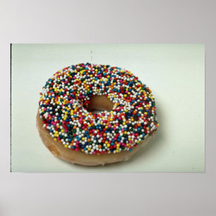 Delicious Rainbow sprinkle doughnut Poster