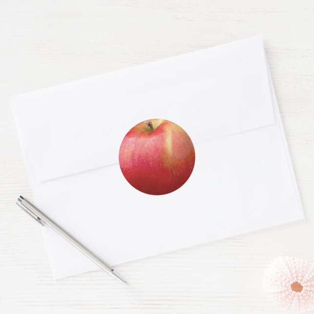 DELICIOUS RED APPLES CLASSIC ROUND STICKER (Envelope)