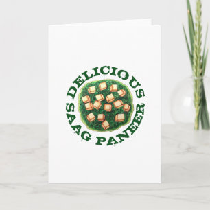 Delicious Saag Paneer Vegetarian Indian Cuisine Card