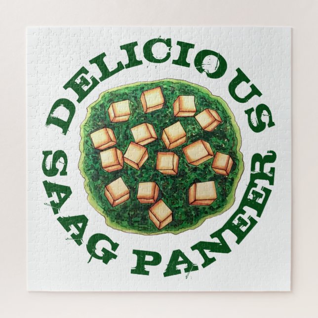Delicious Saag Paneer Vegetarian Indian Cuisine Jigsaw Puzzle (Vertical)