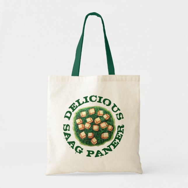 Delicious Saag Paneer Vegetarian Indian Cuisine Tote Bag (Front)