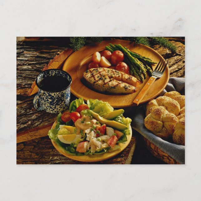 Delicious Salmon dinner Postcard (Front)