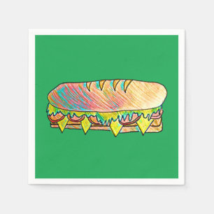 Delicious sandwich sub picnic lunch party napkin