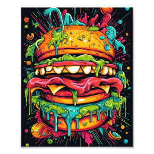 Delicious scary monster burger photo print