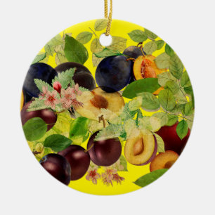 Delicious Serbian Plums Ceramic Tree Decoration