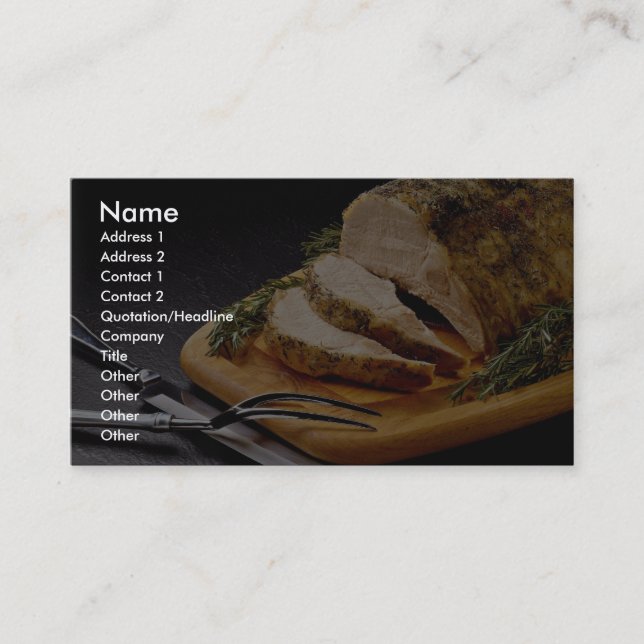 Delicious Sliced pork roast Business Card (Front)