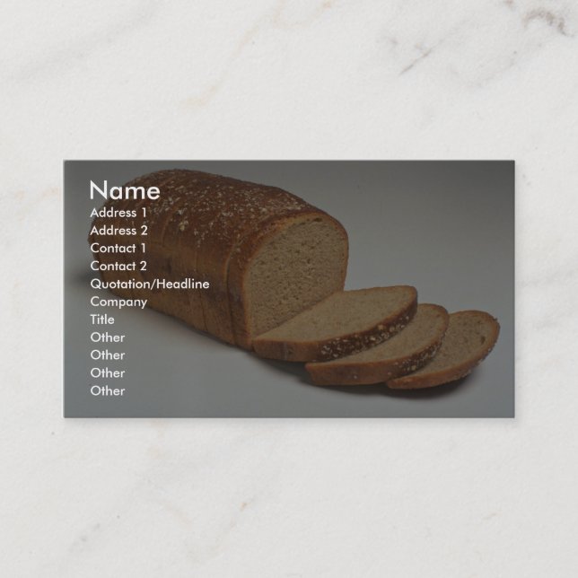 Delicious Sliced wheat bread Business Card (Front)