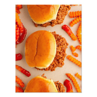 Delicious Sloppy Joe and Fries Photo Print