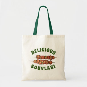Delicious Souvlaki Meat Pork Skewer Greek Cuisine Tote Bag