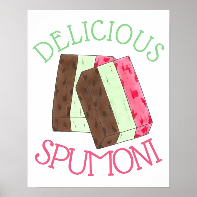 Delicious Spumoni Italian Gelato Ice Cream Spumone Poster (Front)