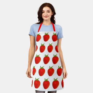 Delicious Strawberries Red All-Over Print Apron
