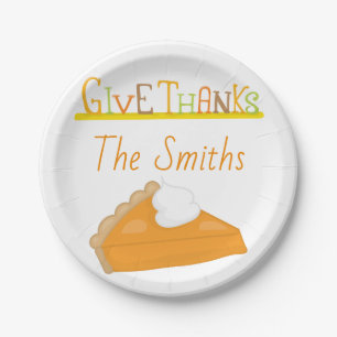 Delicious Sweet Potato Pie Thanksgiving Paper Plate