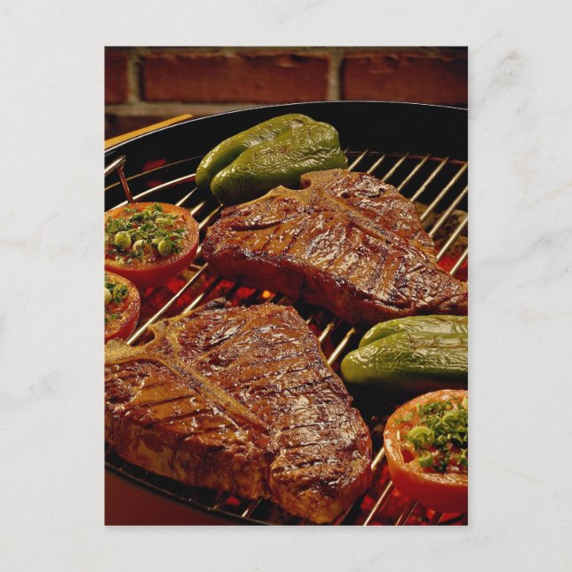 Delicious T-bone steaks Postcard (Front)