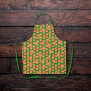 Delicious waffles and fruit green apron