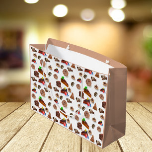 Delicious Watercolor Chocolate Desserts Large Gift Bag