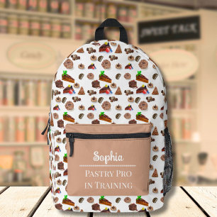 Delicious Watercolor Chocolate Desserts Printed Backpack