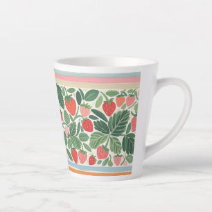 Delicious Watercolor Strawberries Latte Mug