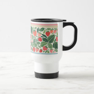 Delicious Watercolor Strawberries Travel Mug