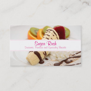 Delicious Whipped Cream and Banana Dessert Business Card