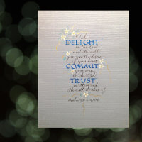 DELIGHT, COMMIT, TRUST, PSALM 37 CALLIGRAPHY BLUES