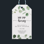 Delight Eucalyptus Sip Sip Hooray Bridal Shower   Gift Tags<br><div class="desc">These delight eucalyptus sip sip hooray bridal shower gift tags are perfect for a simple wedding shower. The design features watercolor hand-drawn elegant botanical eucalyptus branches and leaves.</div>
