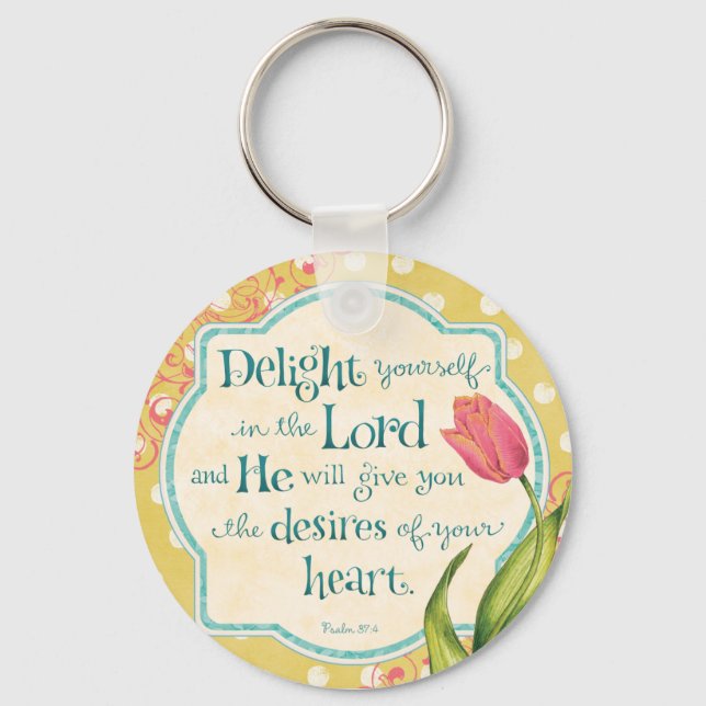 Delight in the Lord Keychain (Front)